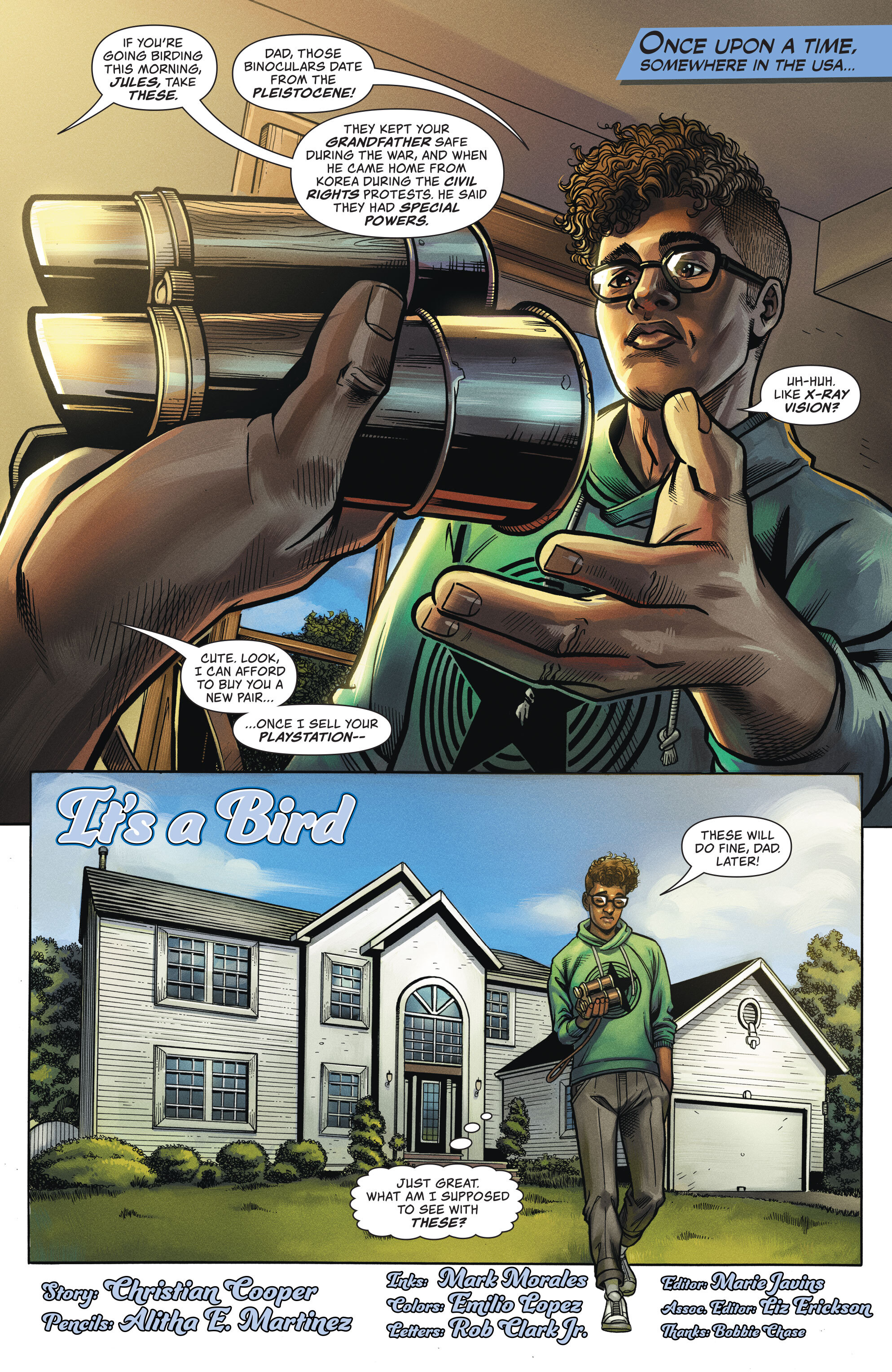 Page 1 of "It’s a Bird." Courtesy of DC Comics