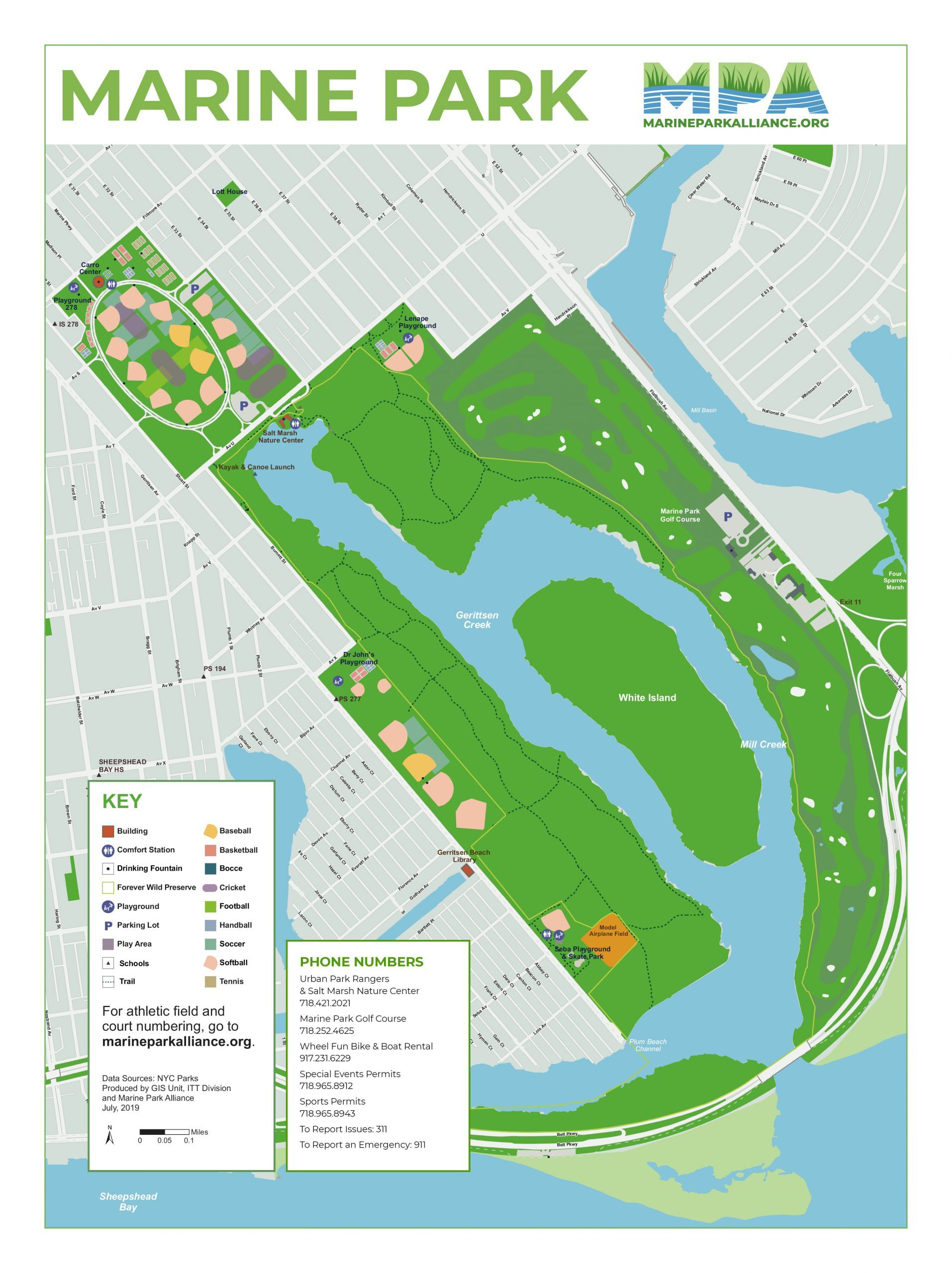 A map of Marine Park. Graphic: Courtesy of the Salt Marsh Alliance