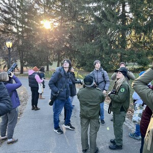 Volunteers from the Queens County Bird Club, participate in the 121st Christmas Bird Count, December 19, 2020 at Highland Park, Queens. Photo: Luke Franke/Audubon